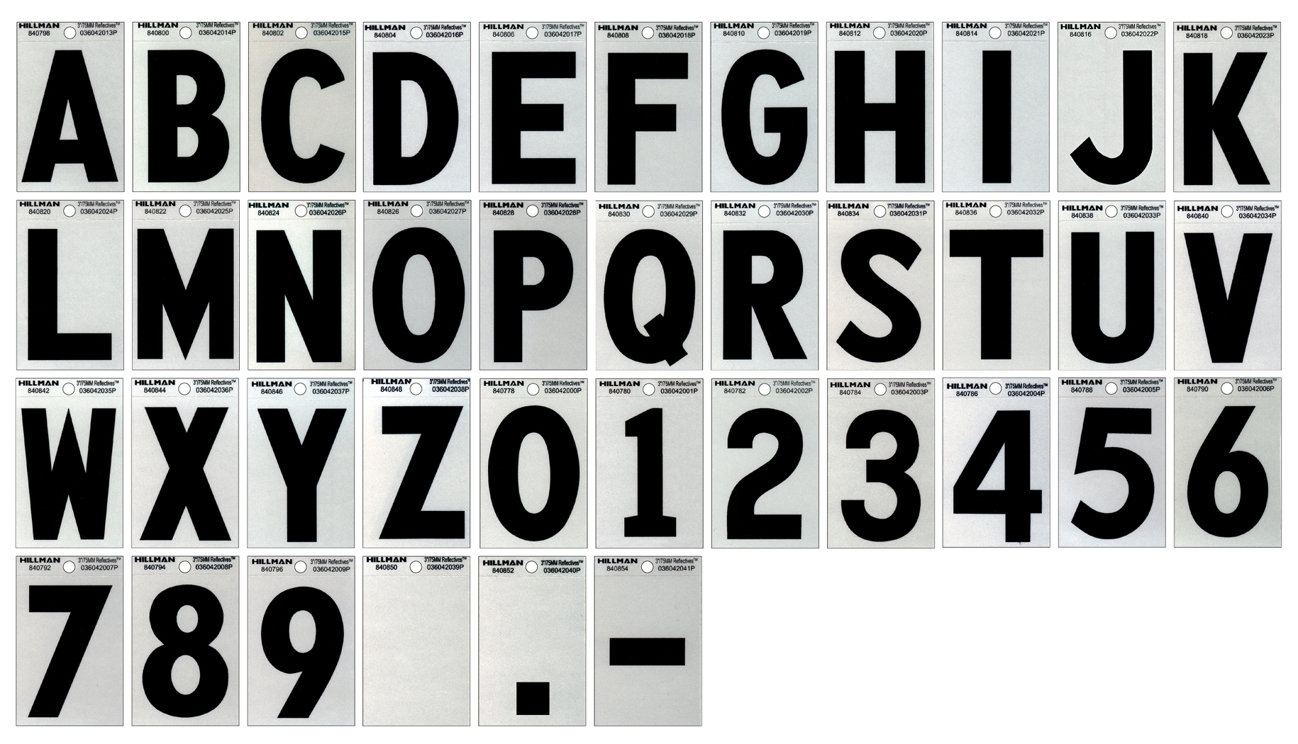 Adhesive Letters and Numbers